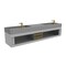 Castello Usa Amazon 84-inch Gray Vanity Set with Gray Top and Gold Handles CB-MC-84G-GLD-2056-GR - alternate 1